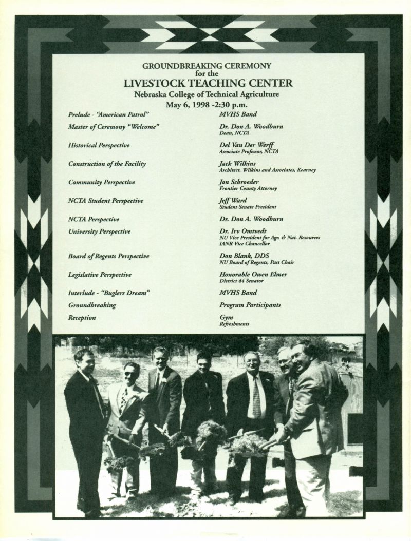 1998 Dr. Don A Woodburn. Del Van Der Werff. Jack Wilkins. Jon Schroeder. Jeff Ward. Dr. Irv Omtvedt. Don Blank. Honoable Owen Elmer. 