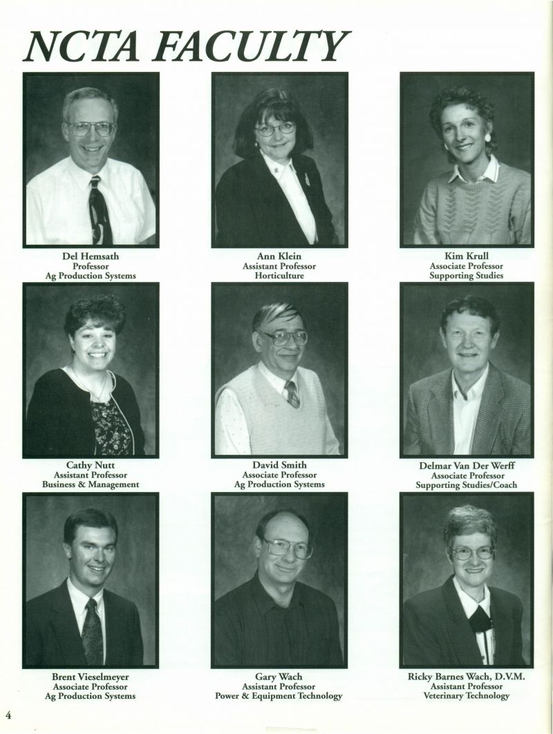 1998 Del Hemsath. Ann Klein. Cathy Nutt. David Smith. Kim Krull. Delmar Van Der Werff. Ricky Barnes Wach. Gary Wach. Brent Vieselmeyer. 