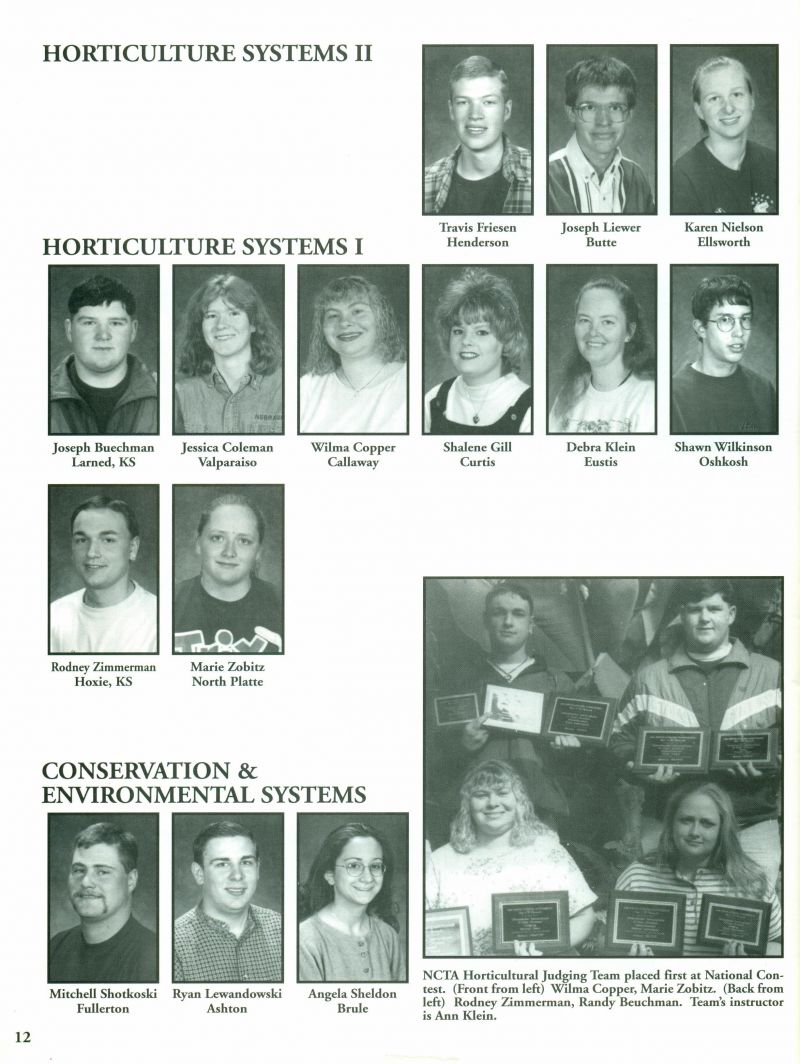 1998 Travis Friesen, Joseph Liewer, Karen Nielson, Joseph Buechman, Jessica Coleman, Wilma Copper, Shalene Gill, Debra Klein, Shawn Wilkinson, Rodney Zimmerman, Marie Zobitz, Mitchell Shotkoski, Ryan Lewandowski, Angela Sheldon, Randy Beuchman, Ann Klein.