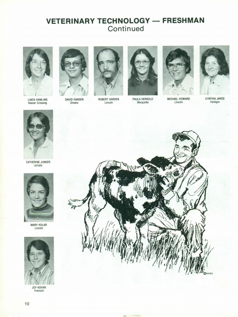 1977 Linda Hamling, David Hansen, Robert Harden, Paula Herrold, Michael Howard, Cindy Jaros,  Cynthia Jaros, Catherine Junker, Mary Kolar, Joy Kovar,