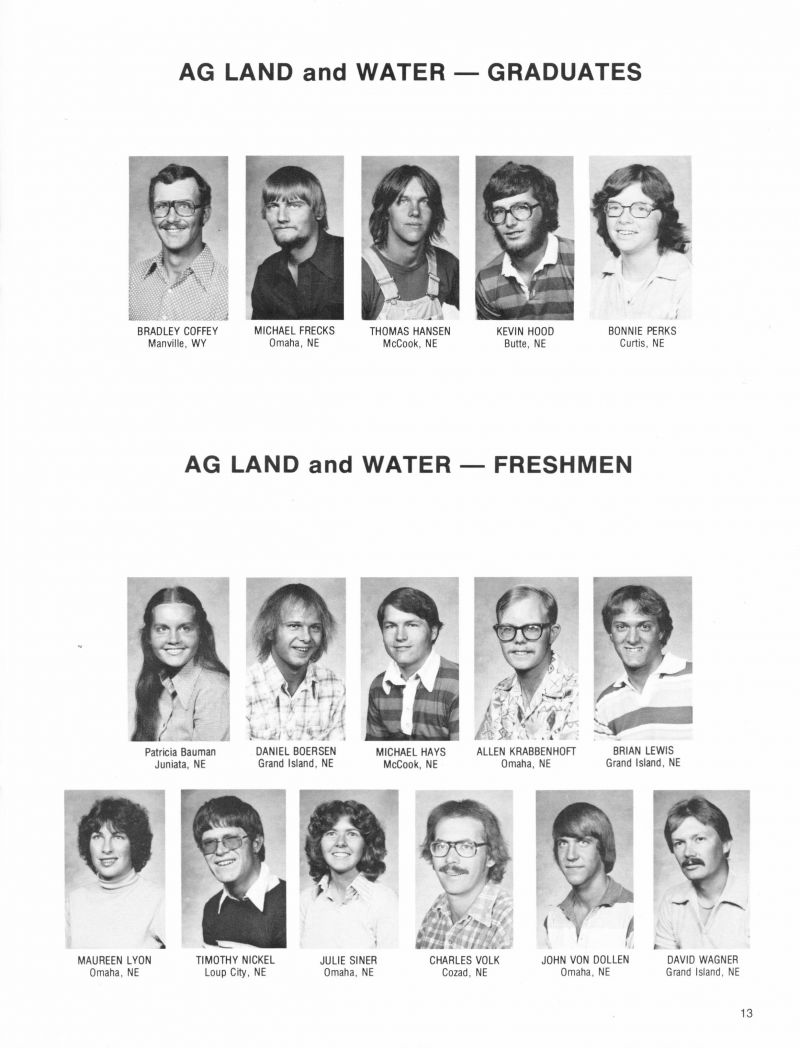 1979 Bradley Coffey, Michael Frecks, Thomas Hansen, Kevin Hood, Bonnie Perks, Patricia Bauman, Daniel Boersen, Michael Hays, Allen Krabbenhoft, Brian Lewis, Maureen Lyon, Timothy Nickel, Julie Siner, Charles Volk, John Von Dollen, David Wagner,