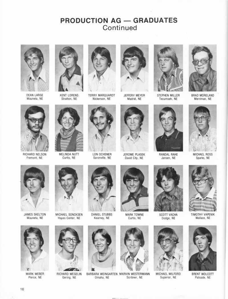 1979 Dean Large, Kent Lorens, Terry Marquardt, Jeffery Meyer, Stephen Miller, Brad Moreland, Bradley Moreland, Richard Nelson, Melinda Nutt, Lon Ochsner, Jerome Plasek, Randal Rahe, Michael Ross, James Skelton, Michael Soncksen, Daniel Stubbs, Mark Towne, Scott Vacha, Timothy Vapenik, Mark Weber, Richard Wegelin, Barbara Weingarten, Marvin Westermann, Michael Wilford, Brent Wolcott,