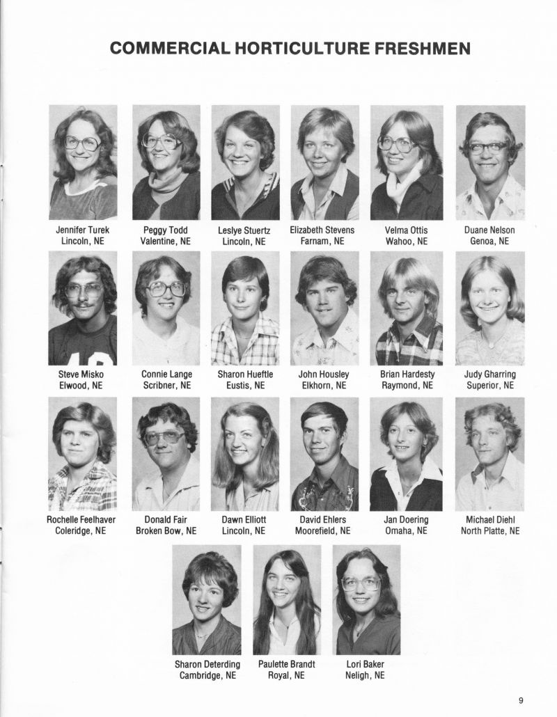 1980 Jennifer Turek, Peggy Todd, Leslye Stuertz, Elizabeth Stevens, Velam Ottis, Duane Nelson, Steve Misko, Connie Lange, Sharon Hueftle, John Housley, Brian Hardesty, Judy Gharring, Rochelle Feelhaver, Donald Fair, Dawn Elliott, David Ehlers, Jan Doering, Michael Diehl, Sharon Deterding, Paulette Brandt, Lori Baker,