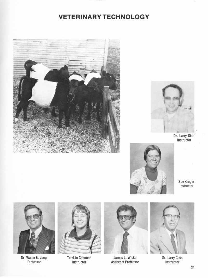 1980 Dr Larry Sinn. Sue Kruger. Dr Walter E Long. Dr Walter Long. Terri Jo Cahoone. Terri Cahoone. James L Wicks. James Wicks. Dr Larry Cass.