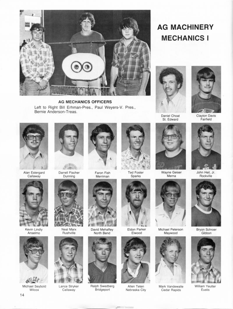 1982 Bill Erhman, Paul Weyers, Bernie Anderson, Daniel Choat, Clayton Davis, Alan Estergard, Darrell Fischer, Faron Fish, Ted Foster, Wayne Geiser, John Heil, John Heil Jr, Kevin Lindly, Neal Marx, David Mehaffey, Eldon Parker, Michael Peterson, Bryon Schroer, Michael Seybold, lance Stryker, Ralph Swedberg, Allen Teten, Mark Vandewalle, William Yeutter,  