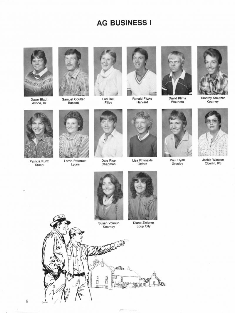 1983 Dawn Bladt, Samuel Coulter, Lori Dell, Ronald Fitzke, David Klima, Timothy Kreutzer, Patricia Kunz, Lorrie Petersen, Dale Rice, Lisa Rhynalds, Paul Ryan, Jackie Wasson, Susan Vokoun, Diane Zwiener, 