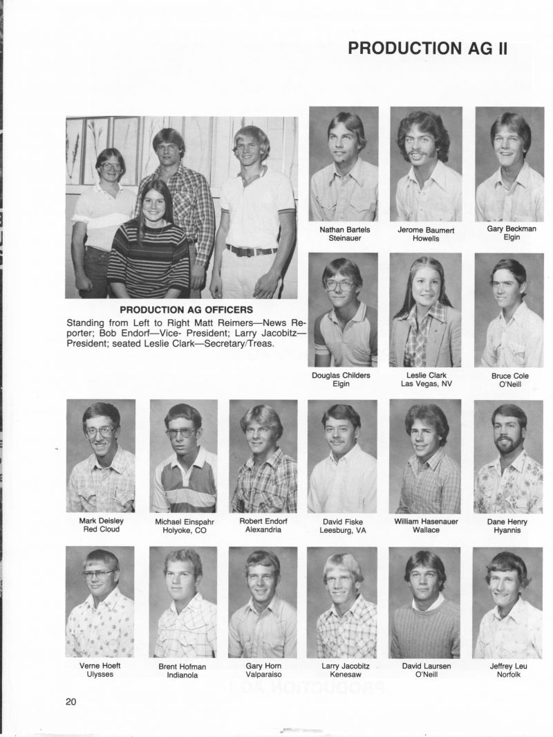 1983 Matt Reimers, Bob Endorf, Larry Jacobitz, Leslie Clark, Nathan Bartels, Jerome Baumert, Gary Beckman, Doug Childers, Leslie Clark, Bruce Cole, Mark Deisley, Michael, Robert Endorf, David Fiske, William Hasenauer, Dane Henry, Verne Hoeft, Brent Hofman, Gary Horn, Larry Jacobitz, David Laursen, Jeffrey Leu,    