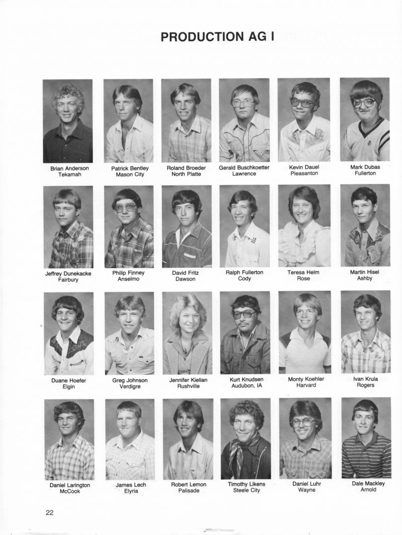 1983 Brian Anderson, Patrick Bentley, Roland Broeder, Gerald Buschkoetter, Kevin Dauel, Mark Dubas, Jeffrey Dunekacke, Philip Finney, David Fritz, Ralph Fullerton, Teresa Helm, Martin Hisel, Duane Hoefer, Greg Johnson, Jennifer Kielian, Kurt Knudsen, Monty Koehler, Ivan Krula, Daniel Larington, James Lech, Robert Lemon, Timothy Likens, Daniel Luhr, Dale Mackley,   