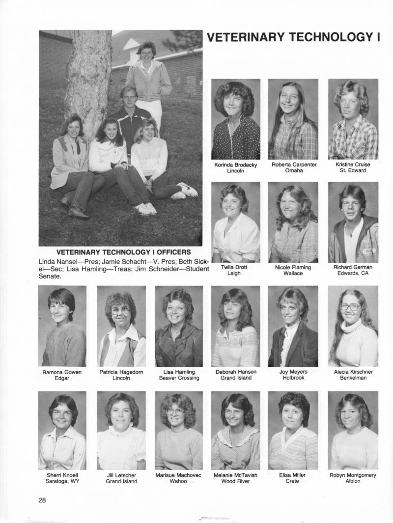 1983 Linda Nansel, Jamie Schacht, Beth Sickel, Lisa Hamling, Jim Schneider, Korinda Brodecky, Roberta Carpenter, Kristine Cruise, Twila Drott, Nicole Flaming, Richard German, Ramona Gowen, Patricia Hagedorn, Lisa Hamling, Deborah Hansen, Joy Meyers, Alecia Kischner, Sherri Knoell, Jill Letscher, Marisue Machovec, Melanie McTavish, Elisa Miller, Robyn Montgomery,    