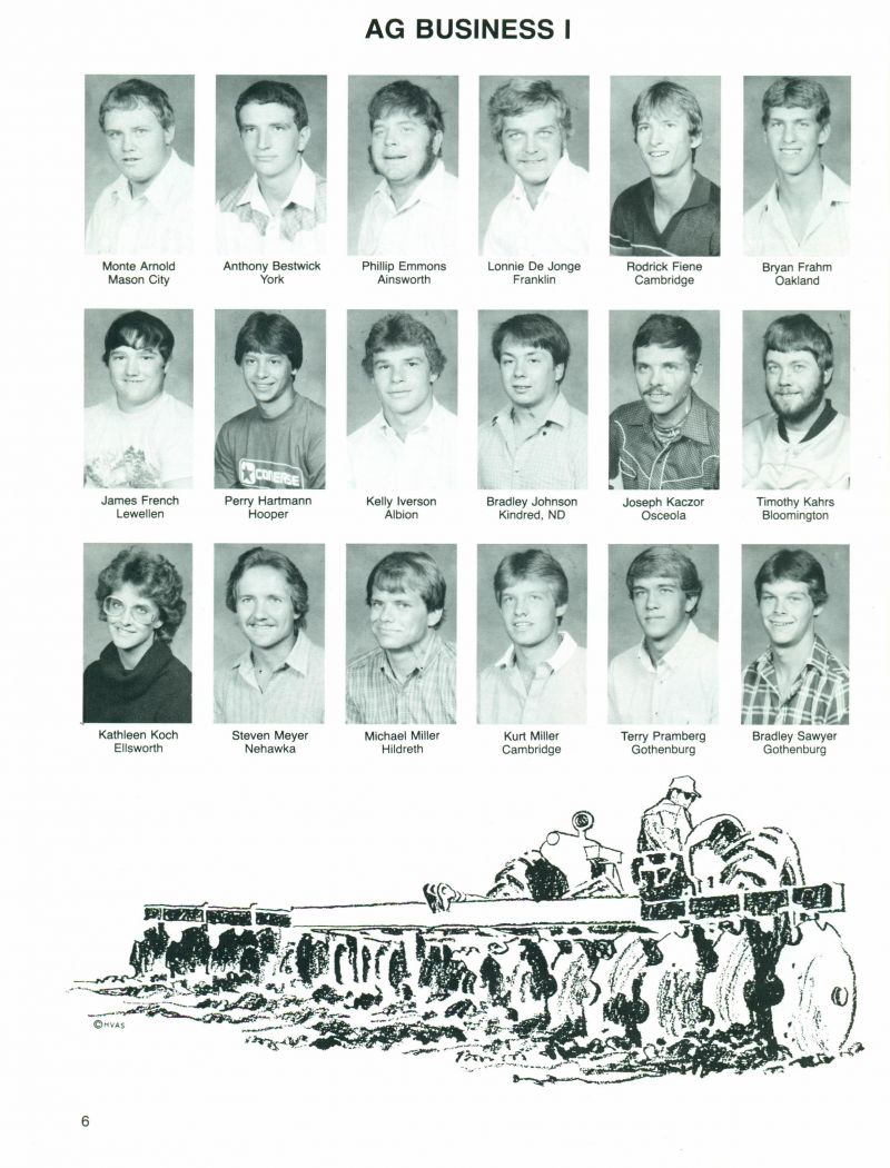 1984 Monty Arnold, Anthony Bestwick, Phillip Emmons, Lonnie De Jonge, Rodrick Fiene, Bryan Frahm, James French, Perry Hartmann, Kelly Iverson, Bradley Johnson, Joseph Kaczor, Timothy Kahrs, Kathleen Koch, Steven Meyer, Michael Miller, Kurt Miller, Terry Pramberg, Bradley Sawyer,  