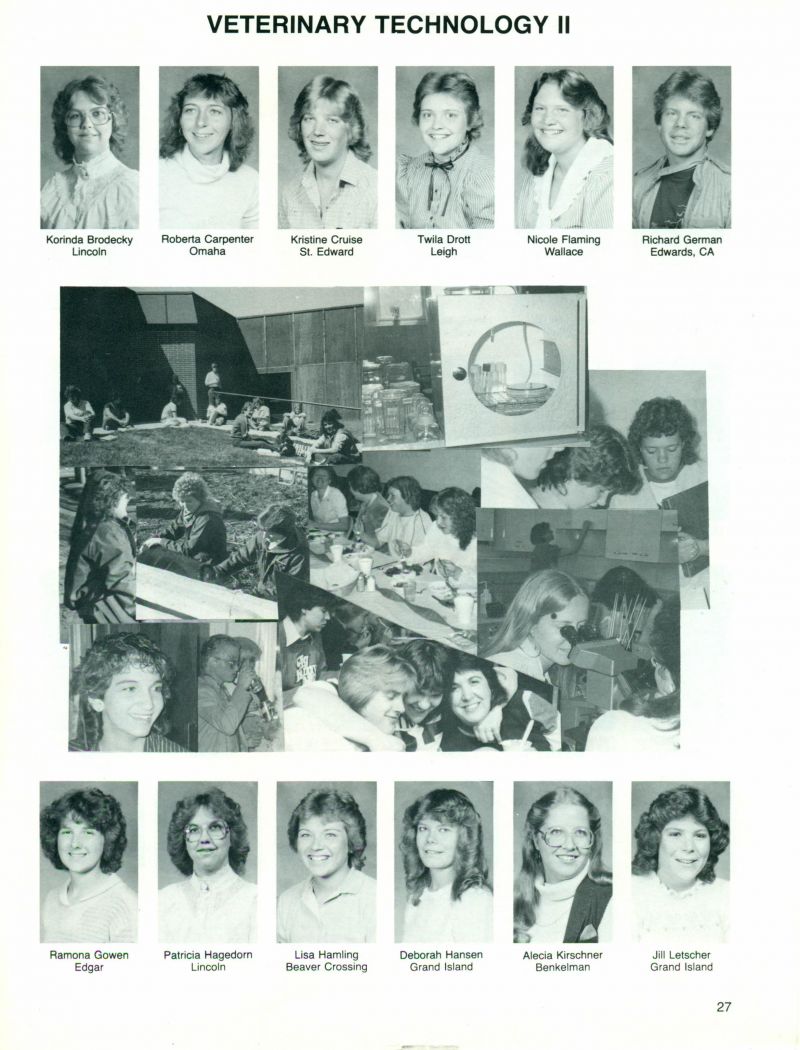 1984 Korinda Brodecky, Roberta Carpenter, Kristine Cruise, Twila Drott, Nicole Flaming, Richard German, Ramona Gowen, Patricia Hagedorn, Lisa Hamling, Deborah Hansen, Alecia Kirschner, Jill Letscher,