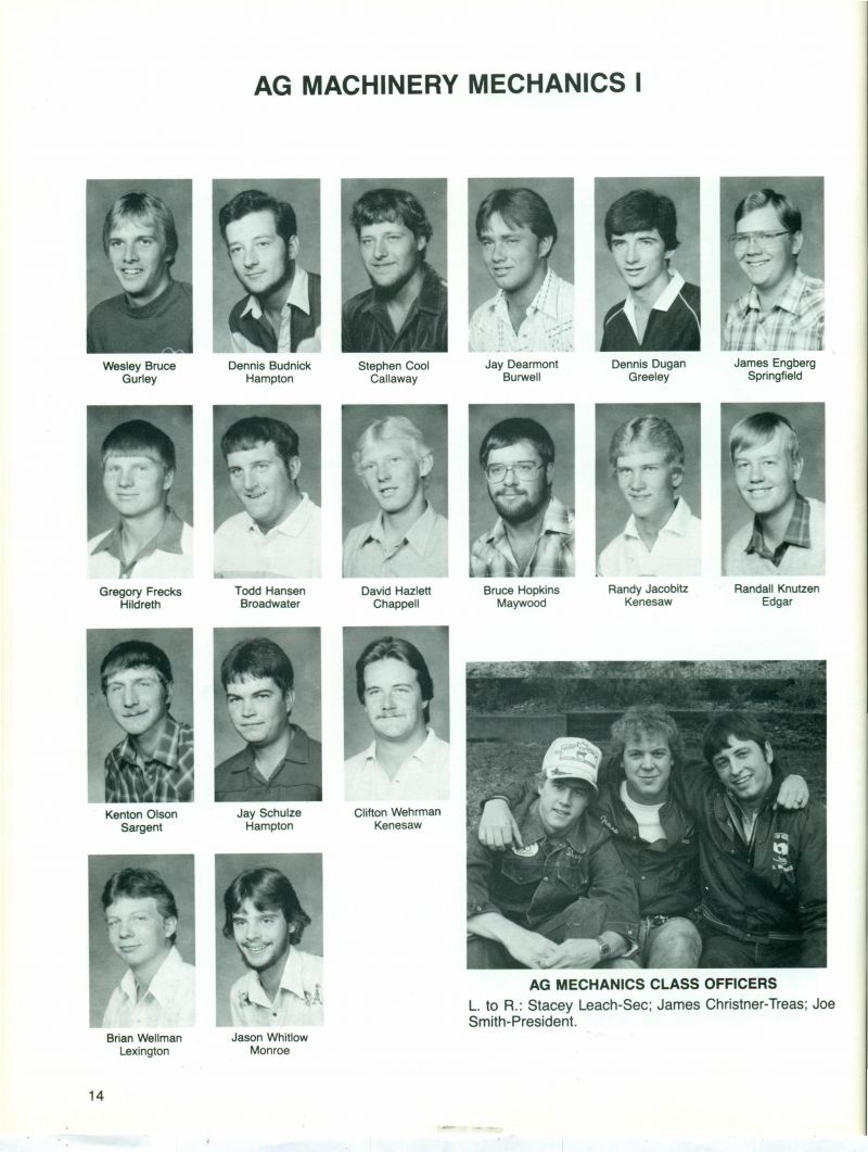 1985 Wesley Bruce, Dennis Budnick, Stephen Cool, Jay Dearmont, Dennis Dugan, James Engberg, Gregory Frecks, Todd Hansen, David Hazlett, Bruce Hopkins, Randy Jacobitz, Randall Knutzen, Kenton Olson, Jay Schulze, Clifton Wehrman, Brian Wellman, Jason Whitlow, Stacy Leach, James Christner, Joe Smith, Joseph Smith, Stacey Leach, 