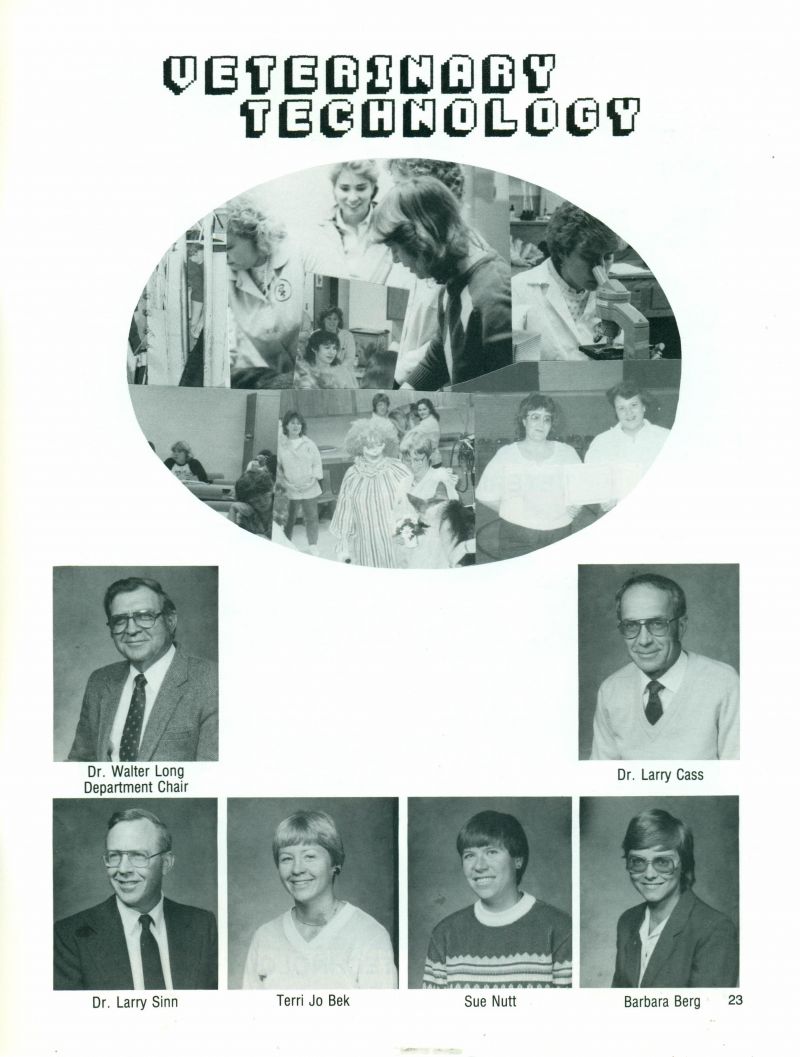 1986 Dr Walter Long. Dr Larry Cass. Dr Larry Sinn. Terri Jo Bek. Terri Bek. Sue Nutt. Barbara Berg.