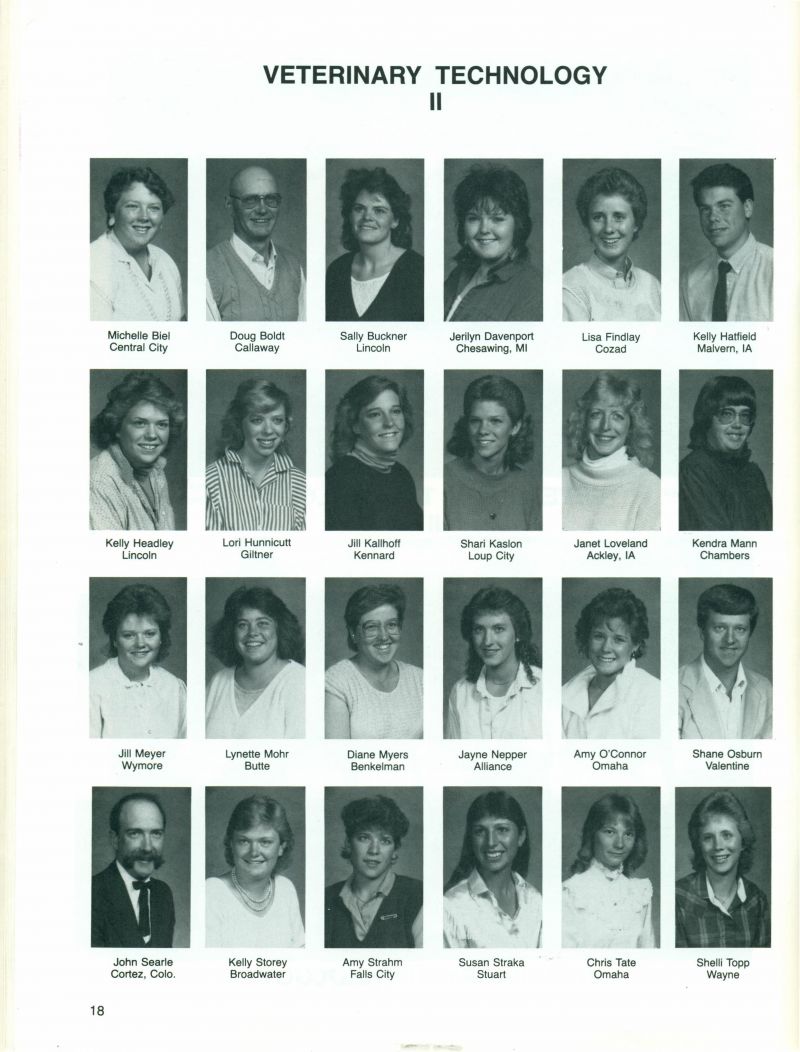 1987 Michelle Biel, Doug Boldt, Sally Buckner, Jerilyn Davenport, Lisa Findlay, Kelly Hatfield, Kelly Headley, Lori Hunnicutt, Jill Kallhoff, Shari Kaslon, Janet Loveland, Kendra Mann, Jill Meyer, Lynette Mohr, Diane Myers, Jayne Nepper, Amy O'Connor, Shane Osburn, John Searle, Kelly Storey, Amy Strahm, Susan Straka, Chris Tate, Shelli Topp,   