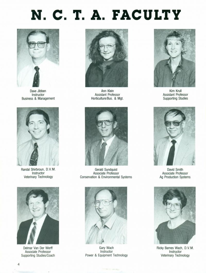 1993 Dave Jibben. Ann Klein. Kim Krull. Dr.Randal Shirbroun. Gerald Sundquist. David Smith. Delmar Van Der Werff. Gary Wach. Dr Ricky Barnes Wach. Dr Ricky Barnes. Dr Ricky Wach.