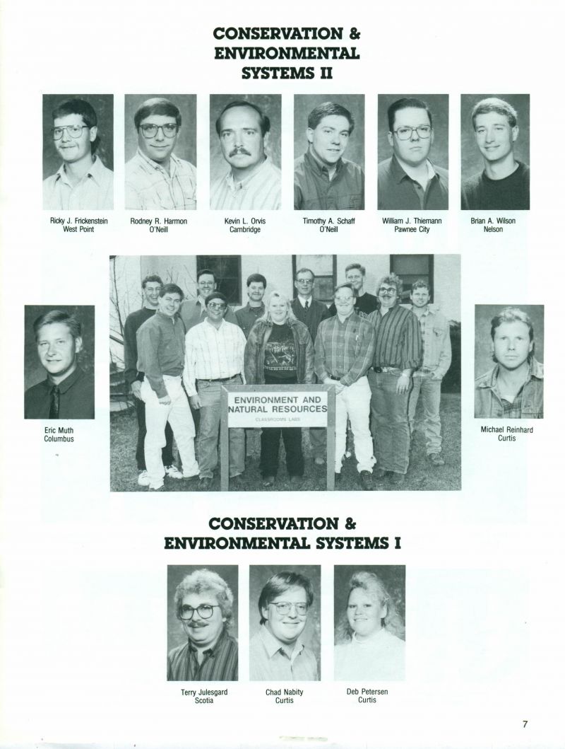 1993 Ricky Frickenstein, Rodney Harmon, Kevin Orvis, Timothy Schaff, William Thiemann, Brian Wilson, Eric Muth, Michael Reinhard, Terry Julesgard, Chad Nabity, Deb Petersen, 