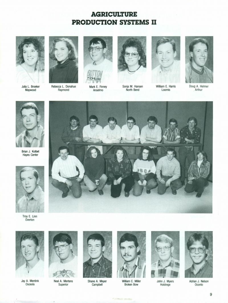 1993 Julia Broeker, Rebecca Donahue, Mark Finney, Sonja Hansen, William Harris, Doug Helmer, Brian Kolbet, Troy Linn, Jay Mentink, Neal Mertens, Shane Meyer, William Miller, John Myers, Adrian Nelson,   