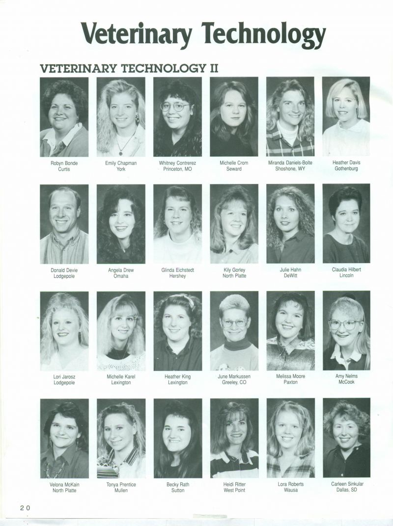 1995 Robyn Bonde, Emily Chapman, Whitney Contrerez, Whitney Davis, Michelle Crom, Miranda Daniels-Bolte, Heather Davis, Donald Devie, Angela Drew, Glinda Eichstedt, Kily Gorley, Julie Hahn, Claudia Hilbert, Lori Jarosz, Michelle Karel, Heather King, June Markussen, Melissa Moore, Amy Nelms, Velona McKain, Tonya Prentice, Becky Rath, Heidi Ritter, Lora Roberts, Carleen Sinkular, 