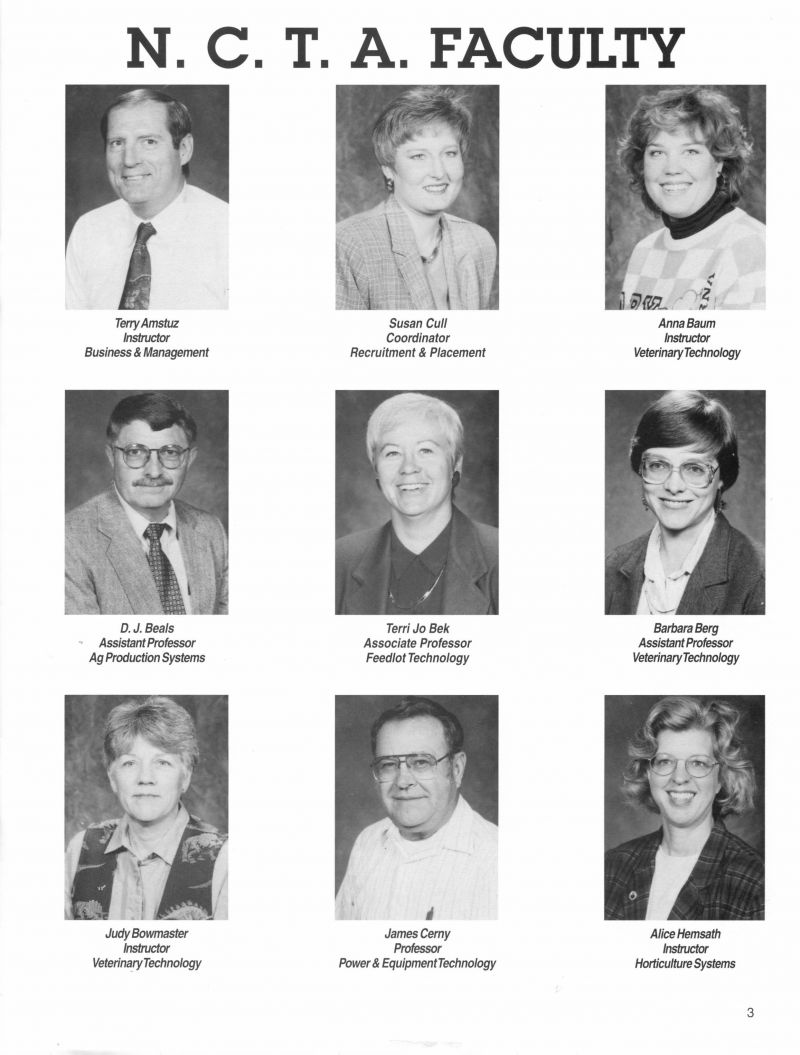 1996 Terry Amstuz. Susan Cull. Anna Baum. D J Beals. Terri Jo Bek. Terri Bek. Barbara Berg. Judy Bowmaster. James Cerny. Alice Hemsath.