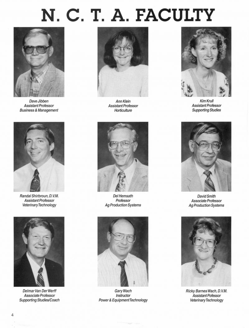 1996 Dave Jibben. Ann Klein. Kim Krull. Dr.Randal Shirbroun. Del Hemsath. David Smith. Delmar Van Der Werff. Del Van Der Werff. Gary Wach. Dr Ricky Barnes Wach. Dr Ricky Barnes. Dr Ricky Wach.