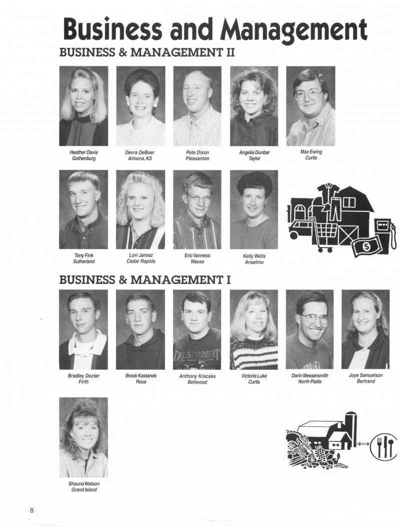 1996 Heather Davis, Devra DeBoer, Pete Dixon, Angelia Dunbar, Max Ewing, Tony Fink, Lori Jarosz, Eric Vanness, Kelly Wells, Bradley Docter, Brock Kastanek, Anthony Kracska, Shauna Watson,