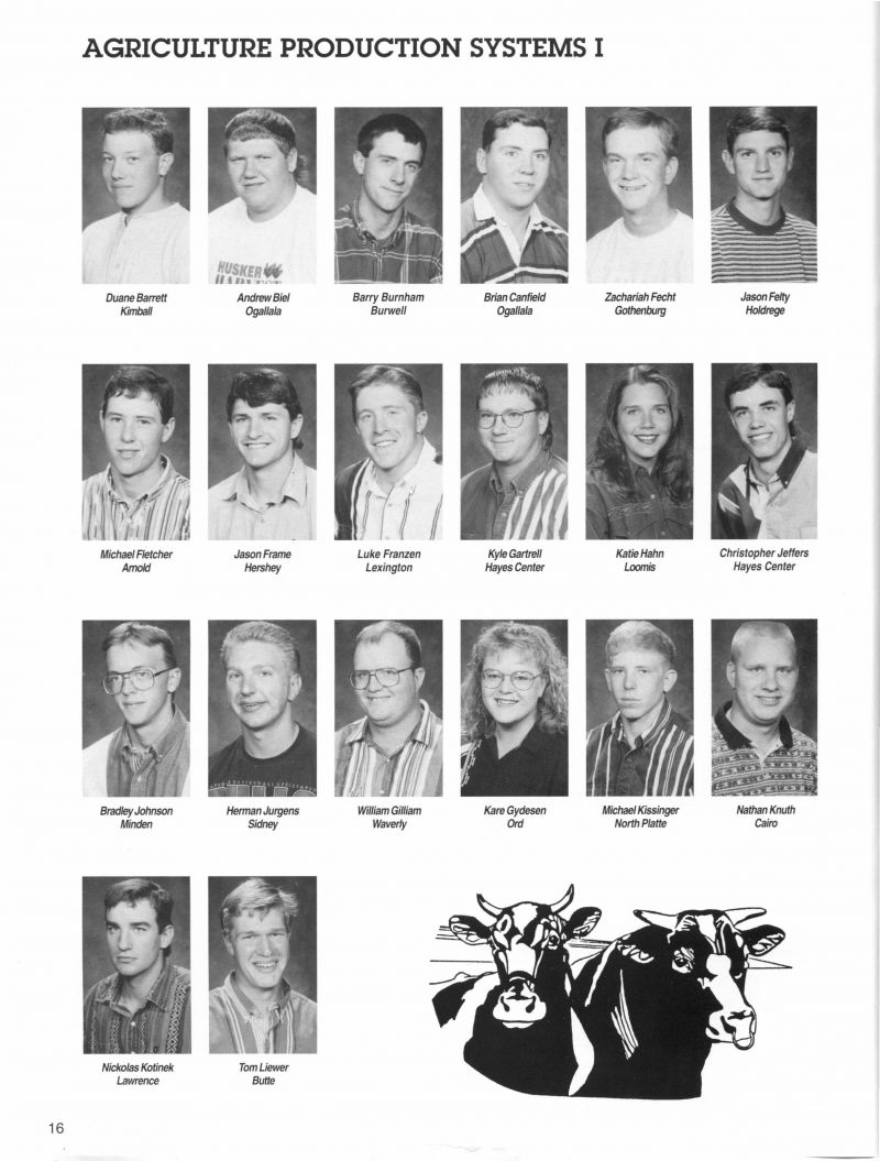 1996 Duane Barrett, Andrew Biel, Barry Burnham, Brian Canfield, Zachariah Fecht, Jason Fecht, Jason Felty, Michael Fletcher, Jason Frame, Luke Franzen, Kyle Gartrell, Katie Hahn, Christopher Jeffers, Bradley Johnson, Herman Jurgens, William Gilliam, Kare Gydesen, Michael Kissinger, Nathan Knuth, Nickolas Kotinek, Tom Liewer,