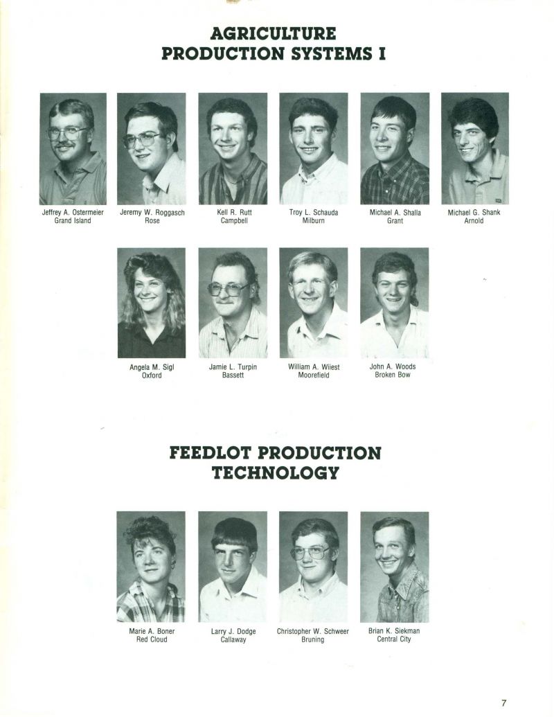 1990 Jeffrey Ostemeier, Jeremy Roggasch, Kell Rutt, Troy Schuada, Michael Shalla, Michael Shank, Angela Sigl, Jamie Turpin, William Wiiest, John Woods, Marie Boner, Larry Dodge, Christopher Schweer, Brian Siekman,