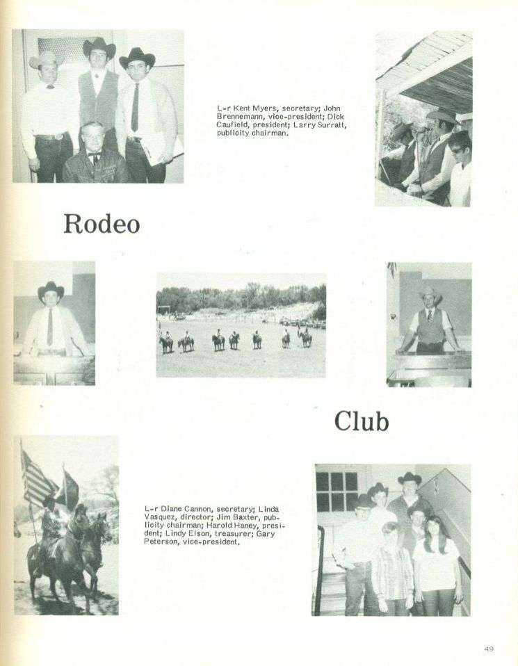 1970 Kent Myers, John Brennemann, Dick Caufield, Larry Surratt, Diane Canon, Linda Vasquez, Jim Baxter, Horold Haney, Lindy Elson, George Elson, Gary Peterson,