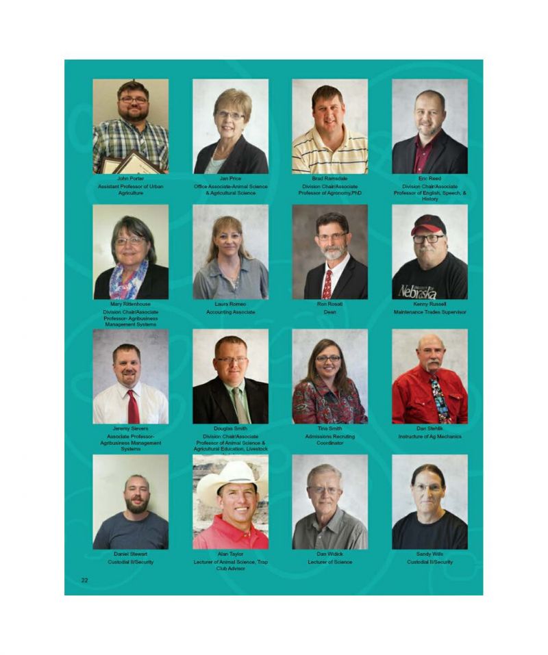 2017-2018 John Porter. Jan Price. Brad Ramsdale. Eric Reed. Mary Rittenhouse. Laura Romeo. Ron Rosati. Kenny Russell. Jeremy Sievers. Douglas Smith. Tina Smith. Dan Stehlik. Daniel Stewart. Allan Taylor. Dan Widick. Sandy Wells.