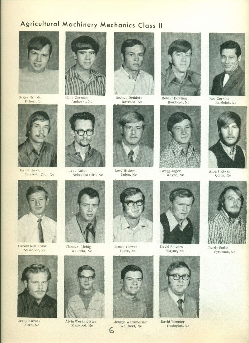 1972 Roger Brandt, Gary Carman, Rodney Dethlefs, Robert Dowling, Roy Gerkins, Harlan Guhde, Larry Guhde, Loyd Hickey, Gregg Jager, Albert Kavan, Harold Kettlehake, Thomas Liebig, James Liewer, David Sievers, Randy Smith, Jerry Warner, Alvin Werkmeister, Joseph Werkmeister, & David Wheeler.  