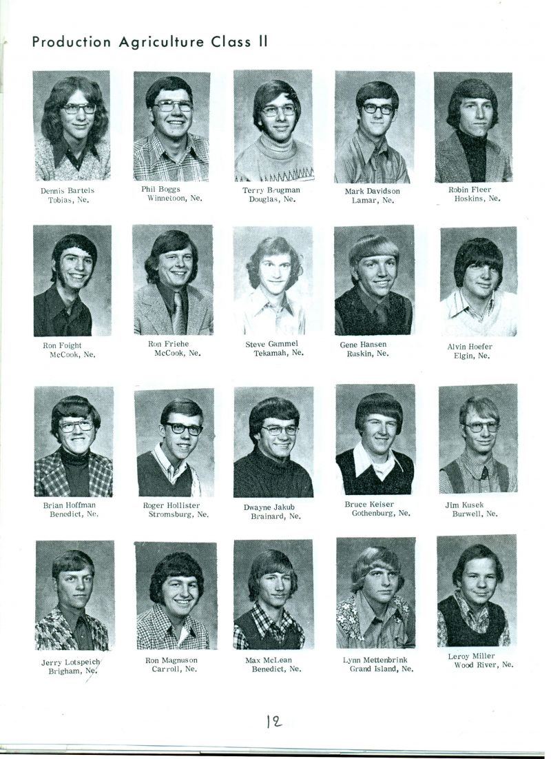 1975 Class II: Dennis Bartels, Phil Boggs, Terry Brugman, Mark Davidson, Robin Fleer, Ron Foight, Ron Friehe, Steve Gammel, Gene Hansen, Alvin Hoefer, Brian Hoffman, Roger Hollister, Dwayne Jakub, Bruce Keiser, Jim Kusek, Jerry Lotspeich, Ron Magnuson, Max McLean, Lynn Mettenbrink, & Leroy Miller. 