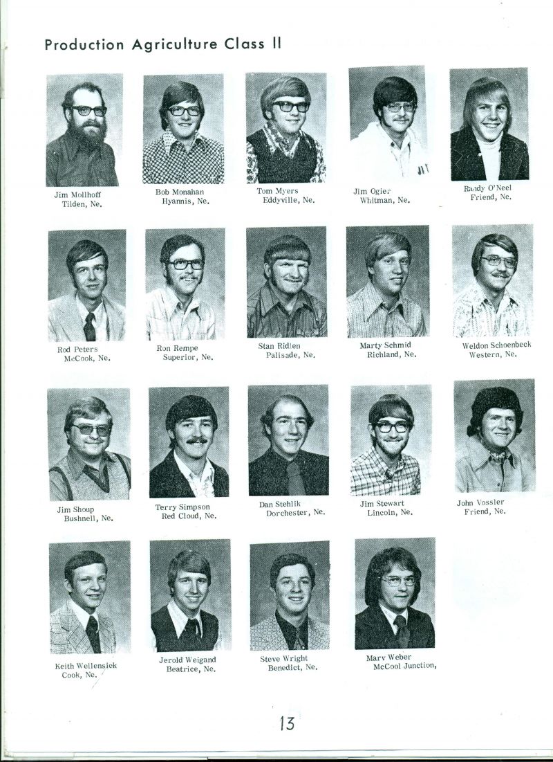 1975 Class II {Cont}:

Jim Mulhoff, Bob Monahan, Tom Myers, Jim Ogier, Randy O'Neel, Rod Peters, Ron Rempe, Stan Ridien, Marty Schmid, Welden Schoenbeck, Jim Shoup, Terry Simpson, Dan Stehlik, Jim Stewart, John Vossler, Keith Wellensiek, Jerold Weigand, Steve Right, & Marv Weber.