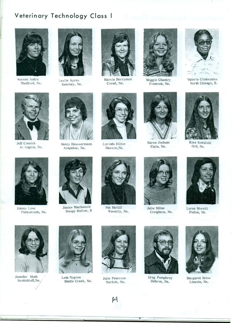 1975 Class I:
Norene Andre, Leslie Ayres, Marcia Barryman, Maggie Chantry, Valeerie Clinkscales, Jeff Connick, Nancy Haussermann, Lorinda Hilton, Karen Jochum, Rose Kowalski, Emmy Love, Janice MacKenzie, Pat McGill, Julie Milne, Lorna Morell, Jennifer Muth, Leta Nygren, Julie Peterson, Greg Pumphrey, & Margaret Reiss. 