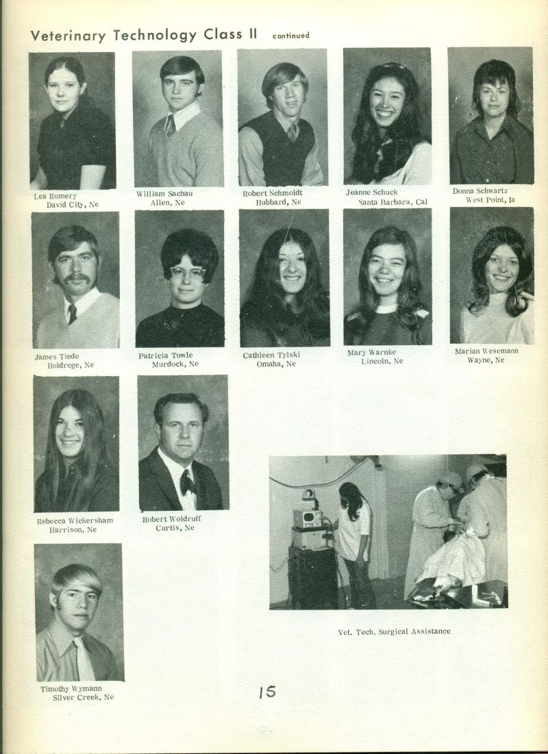 1972 Class II: 
Lea Rumery, William Sachau, Robert Schmoldt, Jeanne Schuck, Donna Schwartz, James Tiede, Patricia Towle, Cathleen Tylski, Mary Warnke, Marian Wessemann, Rebecca Wickersham, Robert Woldruff, & Timothy Wymann.