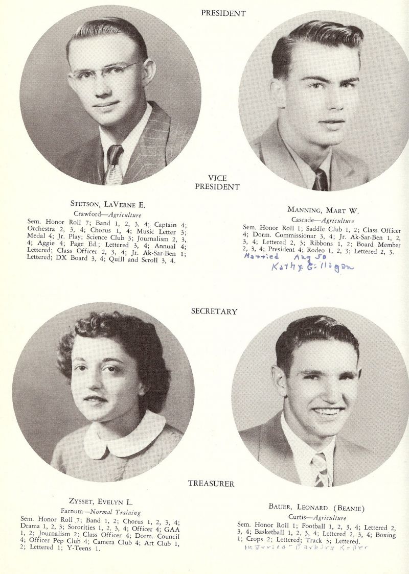 1951 LaVerne Stetson, Mart Manning, Evelyn Zysset, Leonard Bauer,