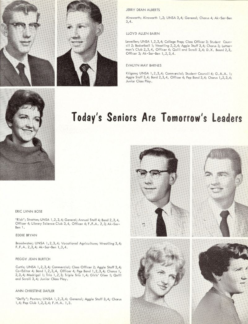 1961 Jerry Alberts, Lloyd Bairn, Evalyn Barnes, Eric Bose, Eddie Bryan, Peggy Burtch, Ann Dafler,