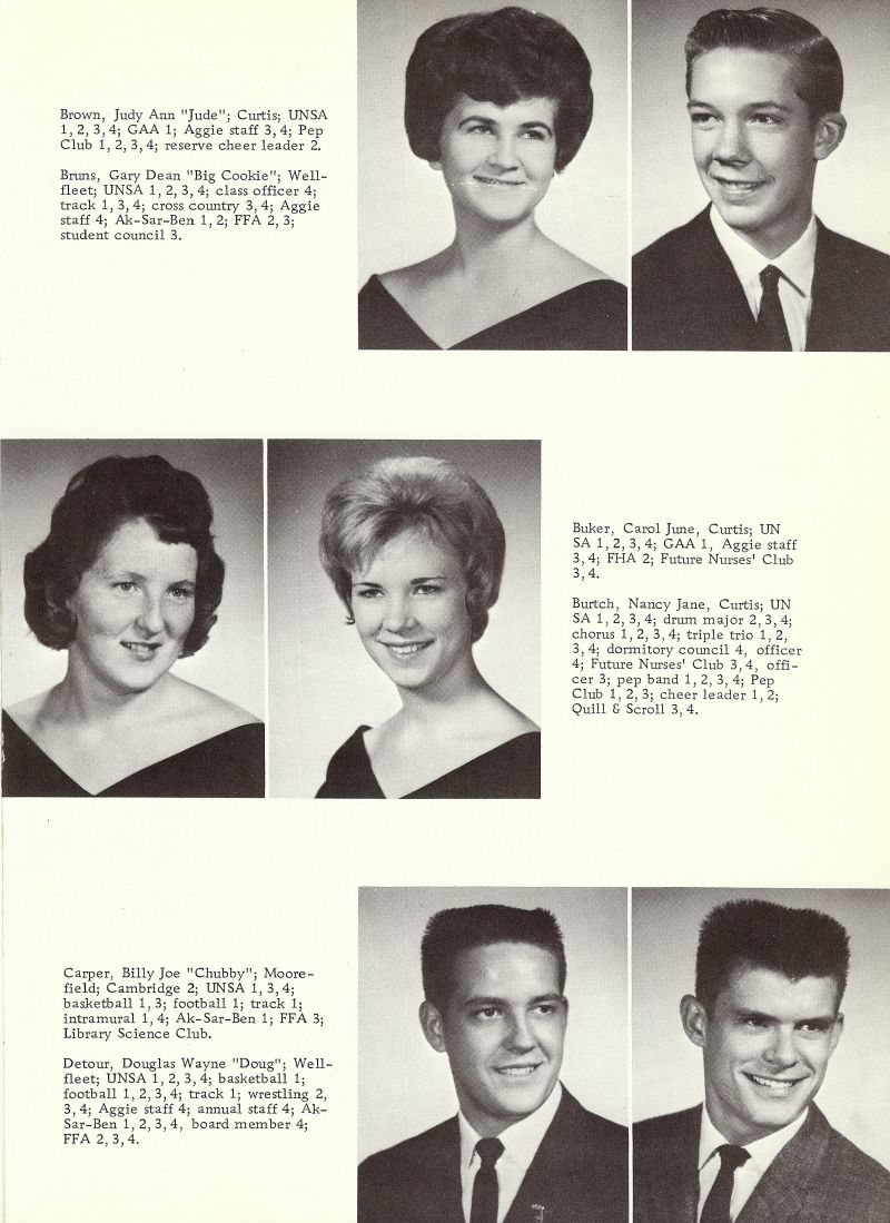 1964 Judy Brown, Gary Bruns, Carol Buker, Nancy Burtch, Billy Carper, Douglas DeTour, Doug DeTour,