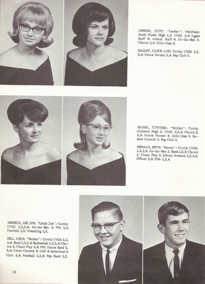1966 Judy Gerken, Carol Halley, Cynthia Hanna, Beth Herman, Lee Herrick, Mike Hill,