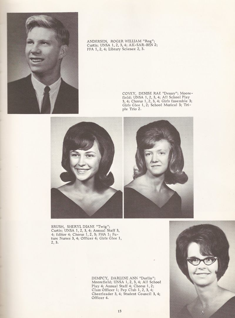 1967 Roger Andersen, Denise Covey, Sheryl Brush, Darlene Dempcy.