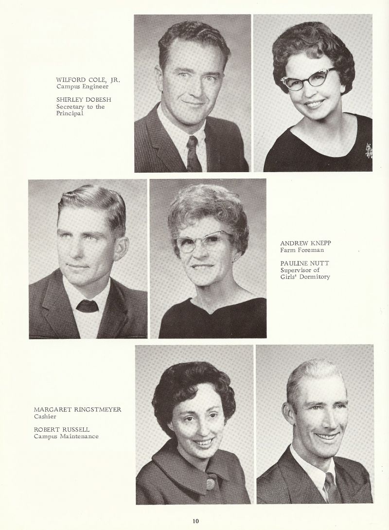 1968 Wilford Cole. Jr., Shirley Dobesh. Andrew Knepp. Pauline Nutt. Margaret Ringstmeyer. Robert Russell.