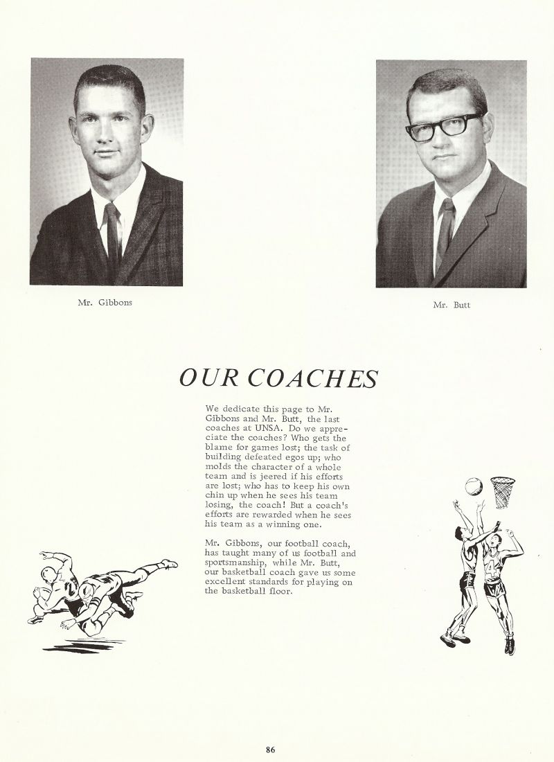 1968 Coach Gibbons. Coach Butt.
