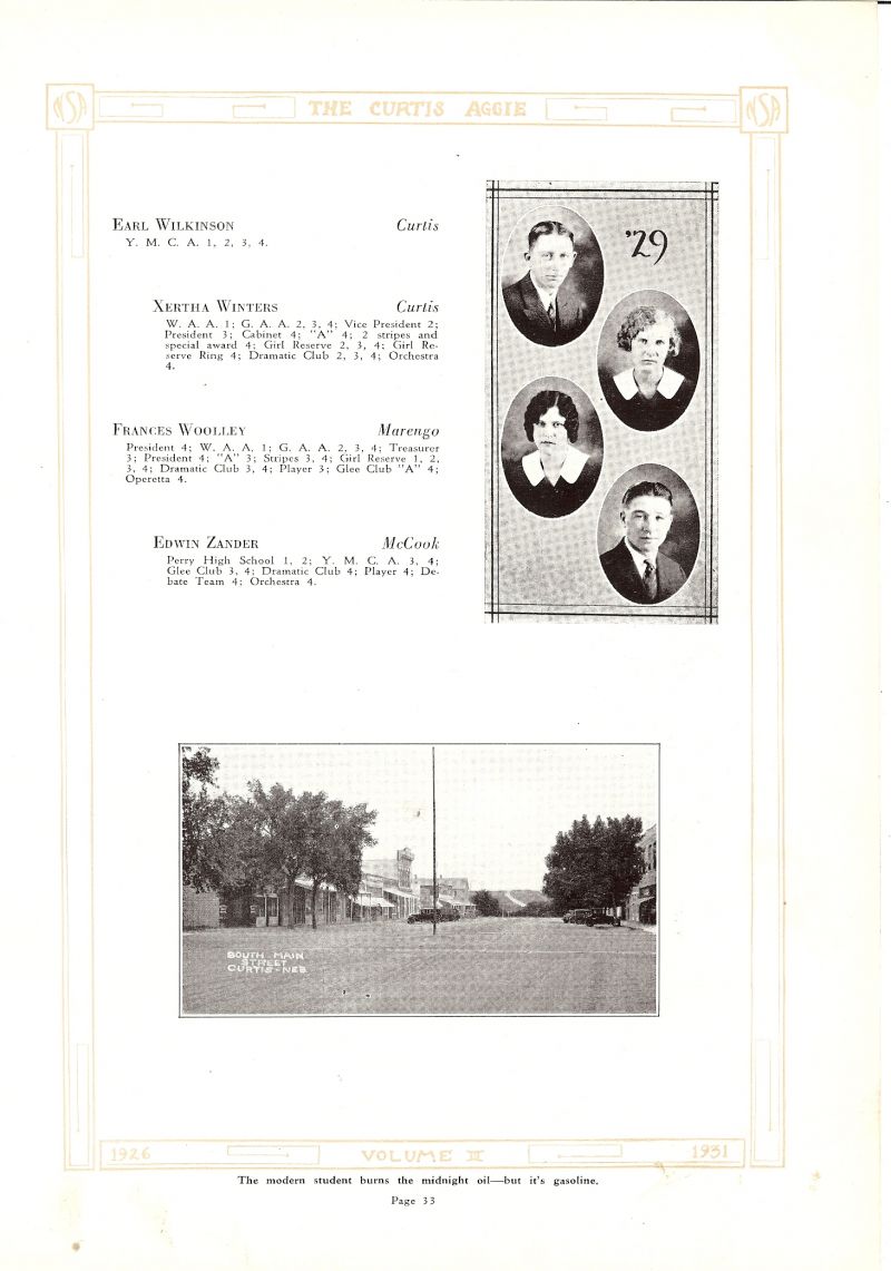 1929 Earl Wilkinson, Xertha Winters, Frances Woolley, Edwin Zander,