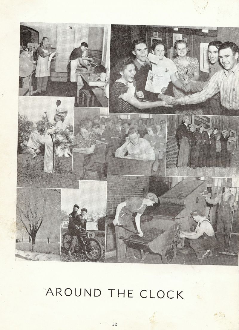 1941 Mr. Gaines. Warren Beem, Ted Ellison, Ed Brennemann, Eunice Gilliland, Tiny Gilliland, Bill Ross, 