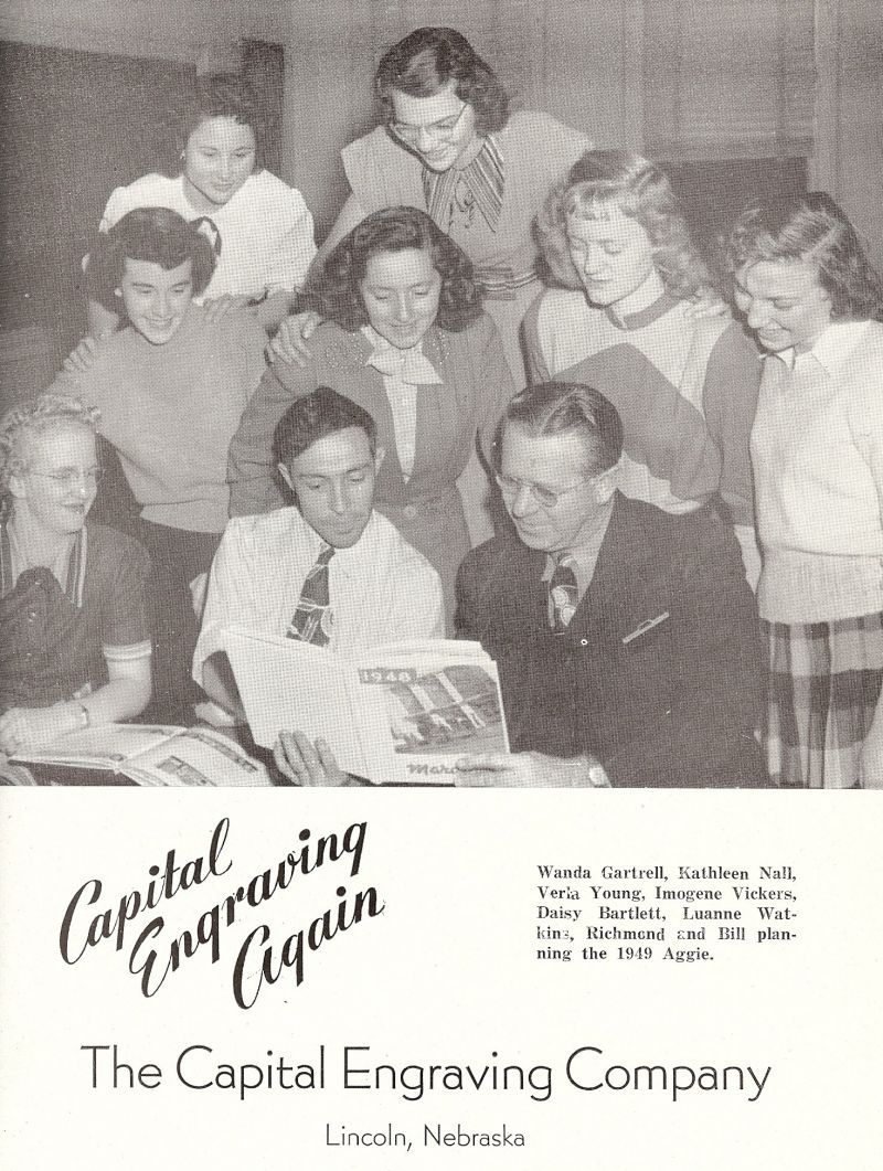 1949 Wanda Gartrell, Kathleen Nall, Verla Young, Imogene Vickers, Daisy Bartlett, Luanne Watkins, 