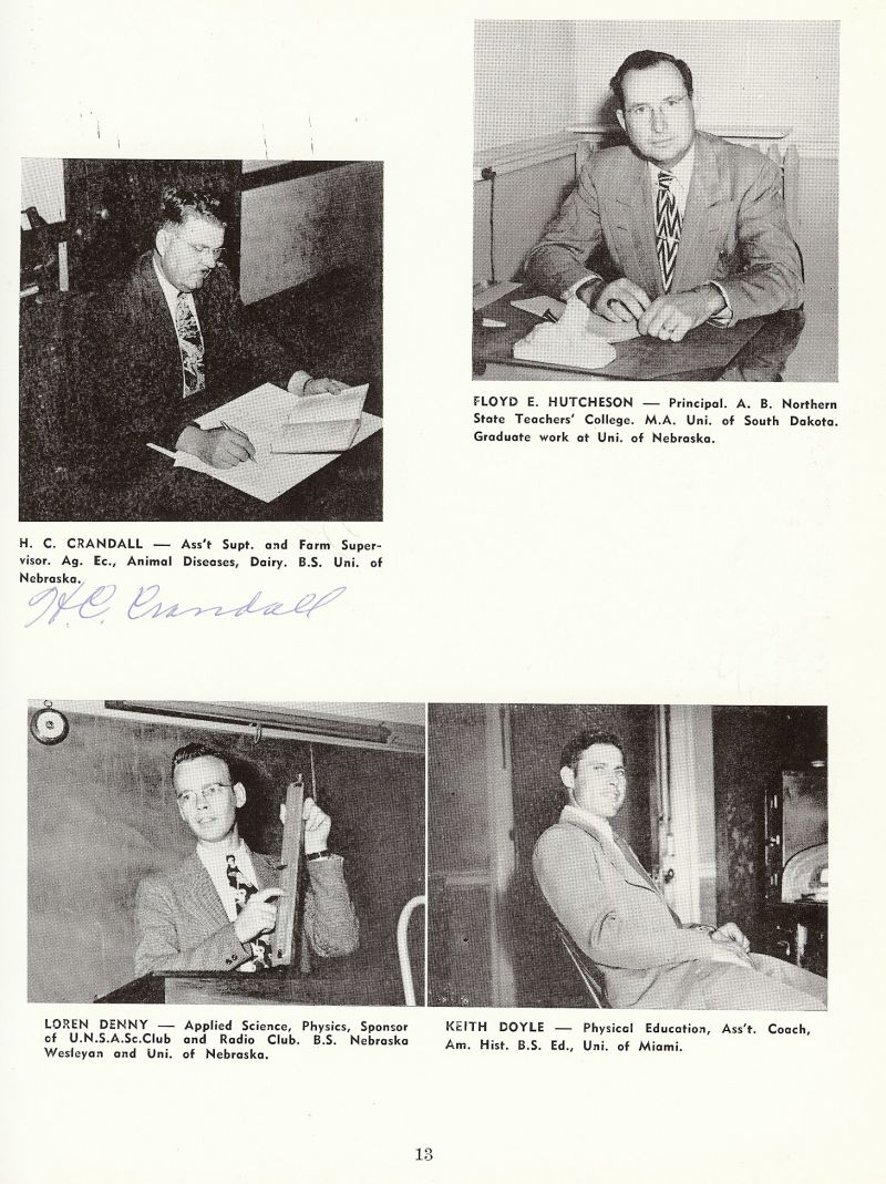 1950 H. C. Crandall. Horace Crandall. Floyd Hutcheson. Keith Doyle. Loren Denny.