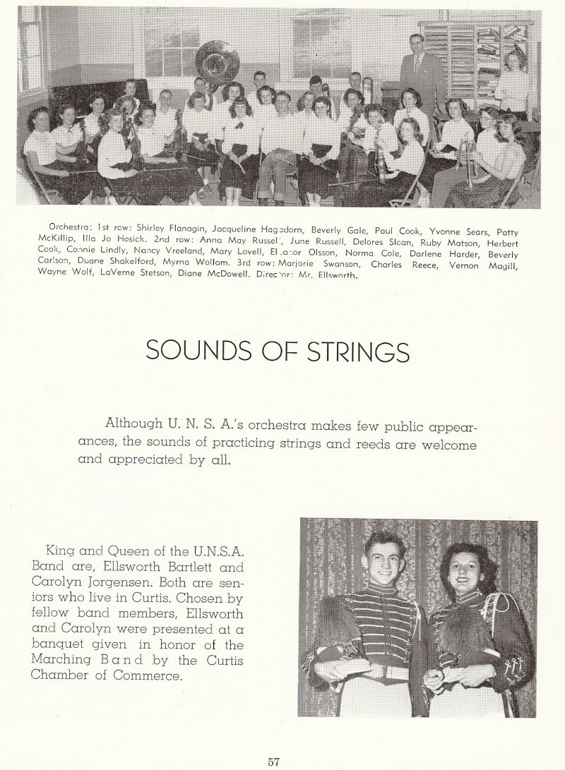 1950 Ellsworth Bartlett, Carolyn Jorgensen, Shirley Flanagin, Jacqueline Hagsdorn, Beverly Gale, Paul Cook, Yvonne Sears, Patty McKillip, Illa Jo Hosick, Anna May Russel, Anna May Russell, June Russell, Delores Sloan, Ruby Matson, Herbert Cook, Connie Lindly, Nancy Vreeland, Mary Lovell, Eleanor Olsson, Norma Cole, Darlene Harder, Beverly Carlson, Duane Shakelford, Myrna Wollam, Marjorie Swanson, Charles Reece, Vernon Magill, Wayne Wolf, LaVerne Stetson, Diane McDowell, Ellsworth. 