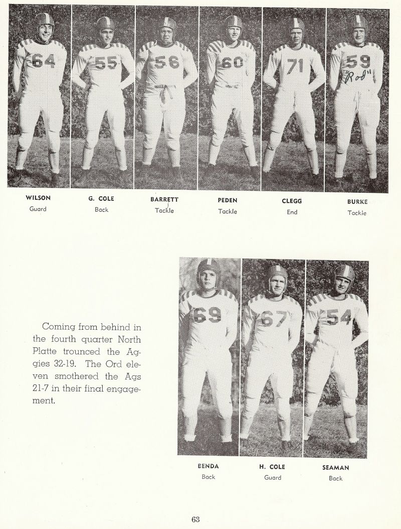 1950 Paul Wilson, Gerald Cole, Jay Barrett, Roger Peden, Danzil Clegg, Rodney Burke, Gary Benda, Harvey Cole, Donald Seaman,