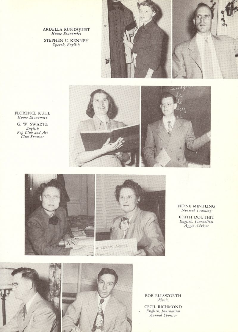 1951 Ardella Rundquist. Stephen Kenney. Florence Kuhl. Swartz. Ferne Mintling. Edith Douthit. Robert Ellsworth. Cecil Richmond.