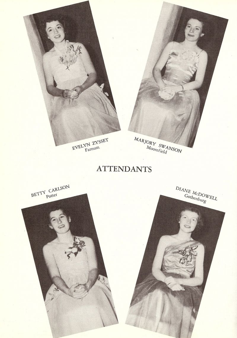 1951 Evelyn Zysset, Marjory Swanson, Diane McDowell, Betty Carlson, 