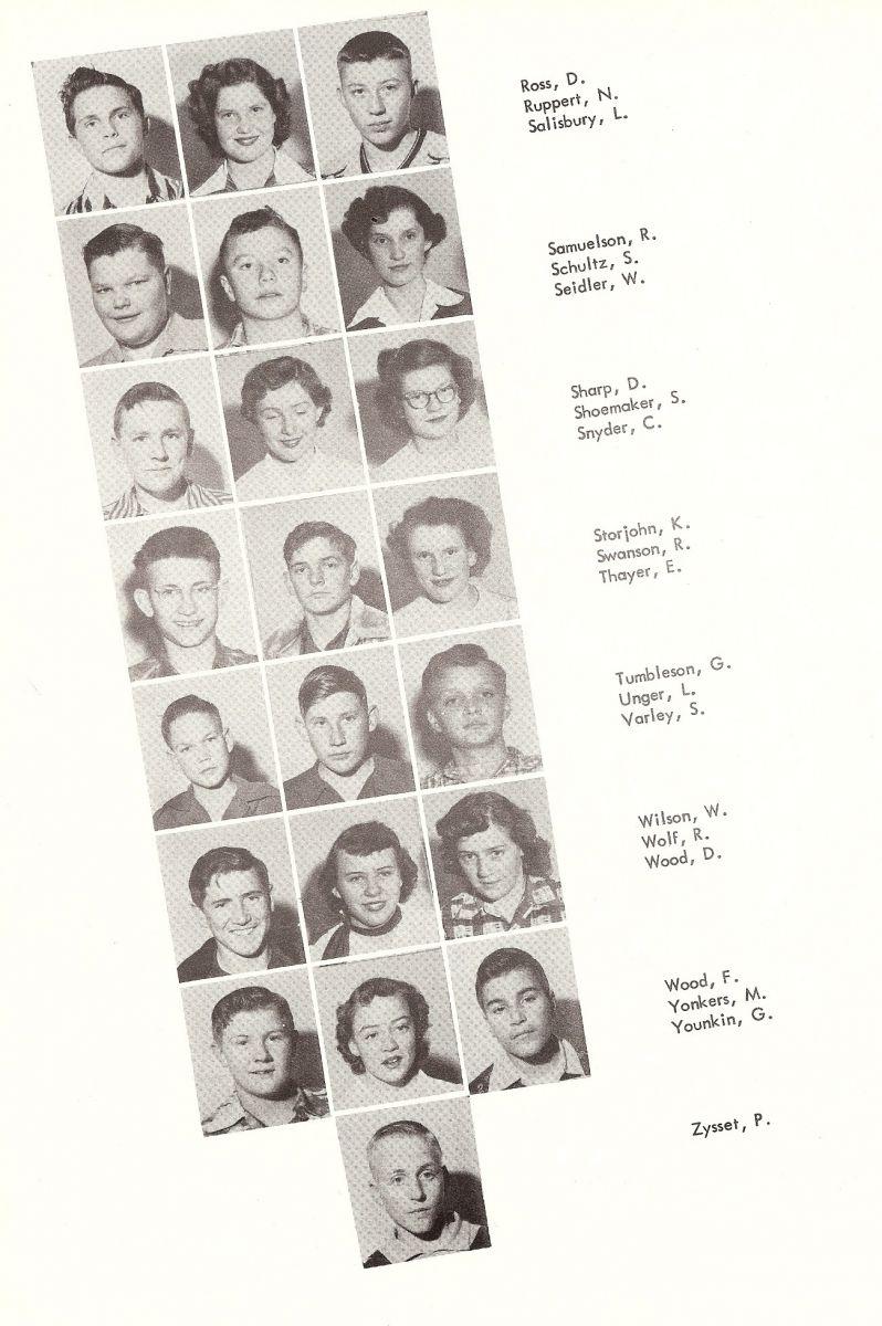 1952 Ross, Ruppert, Salisbury, Samuelson, Schultz, Seidler, Sharp, Shoemaker, Snyder, Karl Storjohann, Swanson, Thayer, Tumbleson, Unger, Varley, Wilson, Wolf, Wood, Yonkers, Younkin, Zusset, 